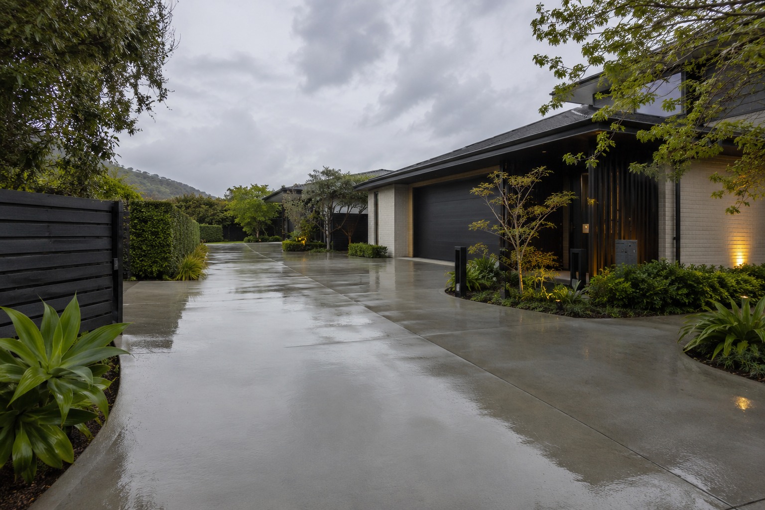 Modern concrete driveway installation in Tauranga