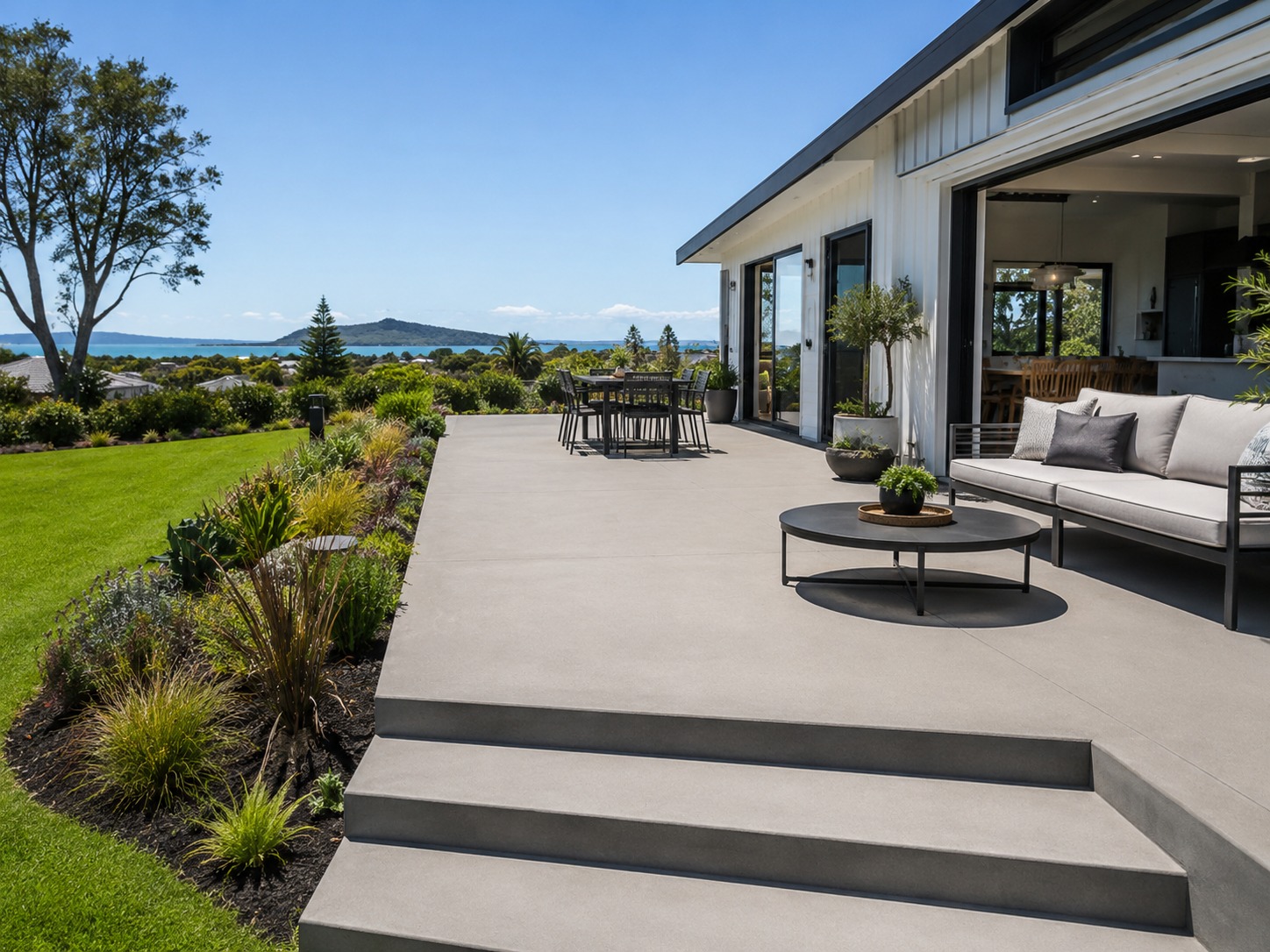 tauranga concrete patio paths outdoor integration