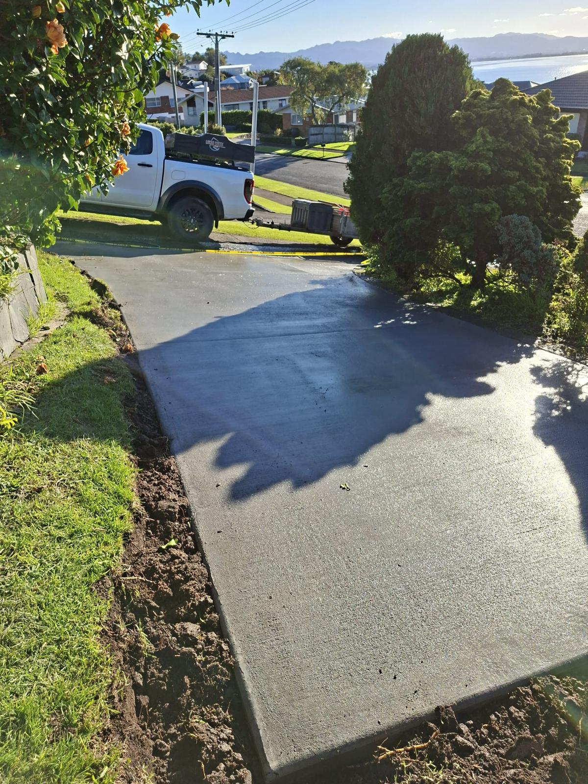 Finished concrete pathway in Te Puke